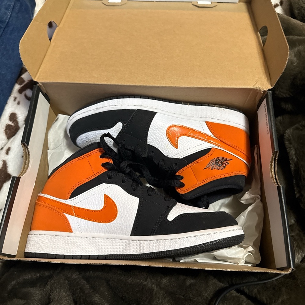 Nike Kids' Sneakers in Black, White, and Orange